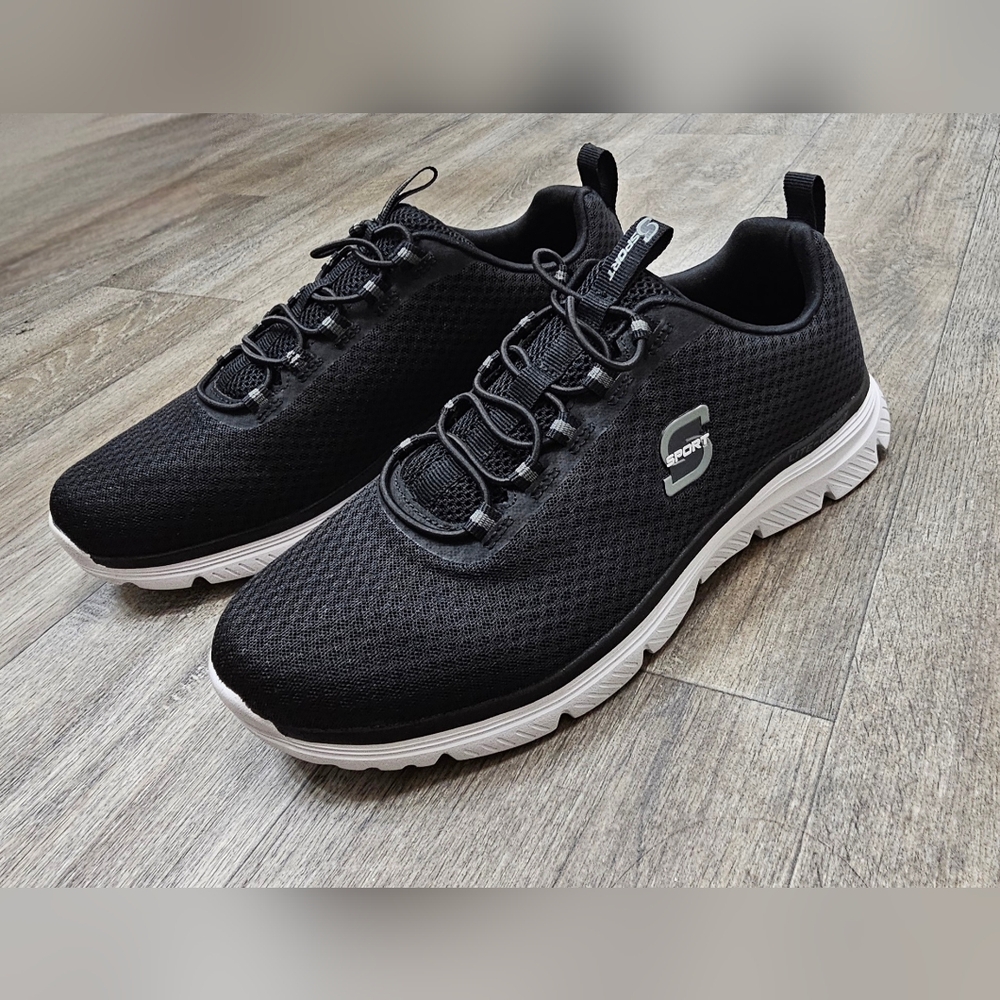 Skechers S Sport Men's Black Athletic Shoes-Size 7